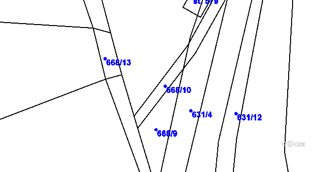 Parcela st. 668/10 v KÚ Čenkovice, Katastrální mapa