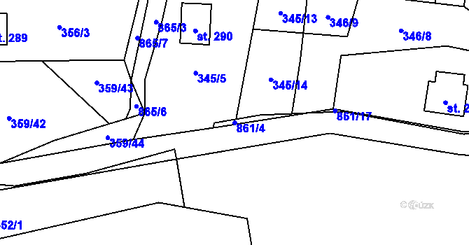Parcela st. 861/4 v KÚ Čenkovice, Katastrální mapa