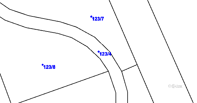 Parcela st. 123/4 v KÚ Čenkovice, Katastrální mapa