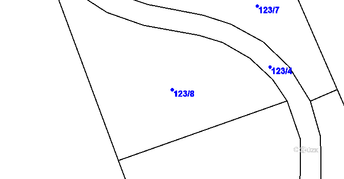 Parcela st. 123/8 v KÚ Čenkovice, Katastrální mapa