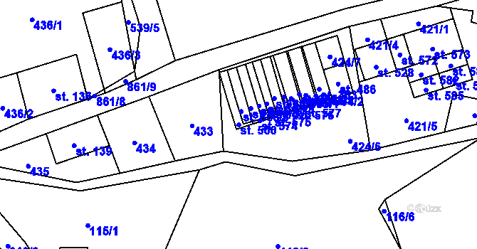 Parcela st. 500 v KÚ Čenkovice, Katastrální mapa