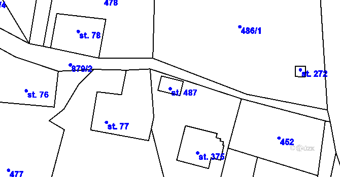 Parcela st. 487 v KÚ Čenkovice, Katastrální mapa