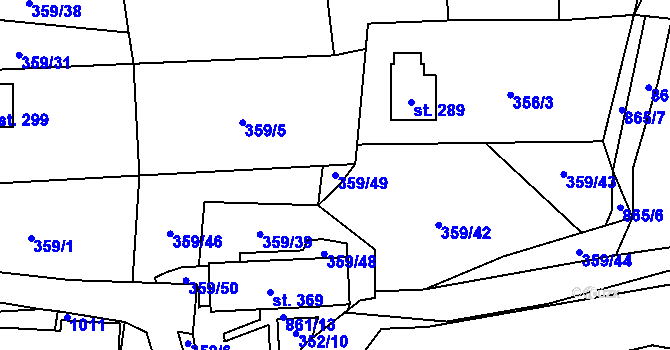 Parcela st. 359/49 v KÚ Čenkovice, Katastrální mapa