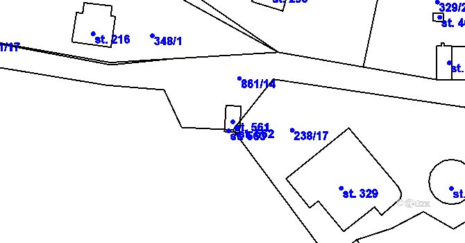 Parcela st. 561 v KÚ Čenkovice, Katastrální mapa