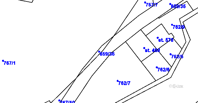 Parcela st. 859/36 v KÚ Čenkovice, Katastrální mapa