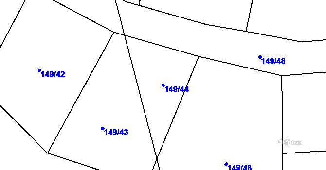 Parcela st. 149/44 v KÚ Čenkovice, Katastrální mapa