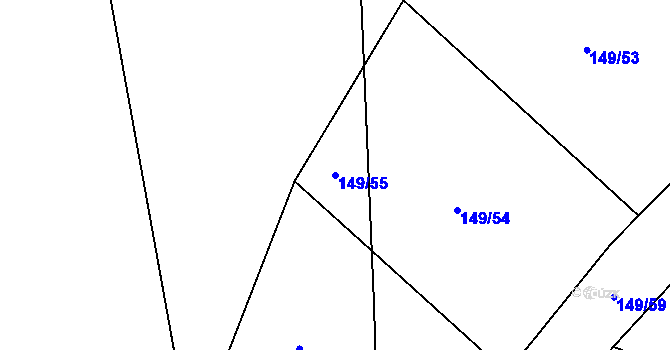Parcela st. 149/55 v KÚ Čenkovice, Katastrální mapa