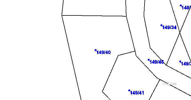 Parcela st. 149/40 v KÚ Čenkovice, Katastrální mapa