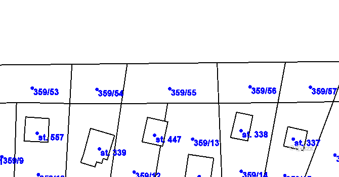 Parcela st. 359/55 v KÚ Čenkovice, Katastrální mapa