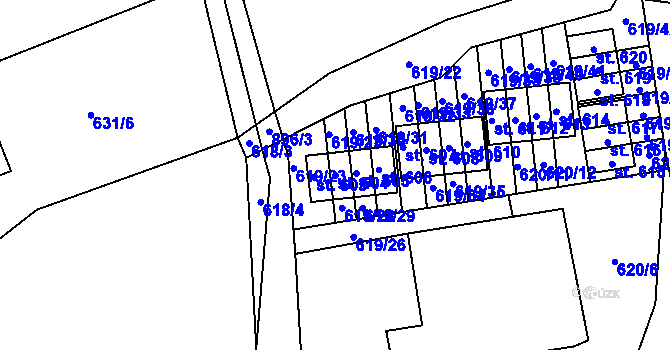 Parcela st. 604 v KÚ Čenkovice, Katastrální mapa