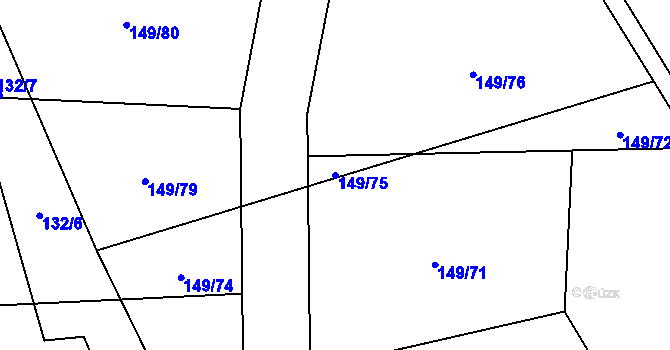 Parcela st. 149/75 v KÚ Čenkovice, Katastrální mapa
