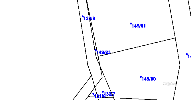 Parcela st. 149/83 v KÚ Čenkovice, Katastrální mapa