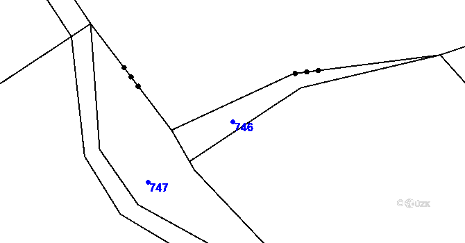 Parcela st. 746 v KÚ Čeňovice, Katastrální mapa