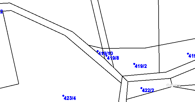 Parcela st. 419/10 v KÚ Čeňovice, Katastrální mapa