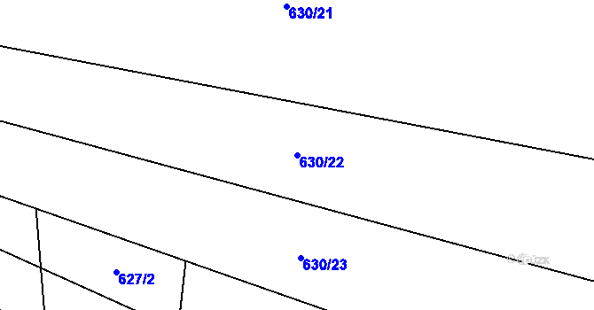 Parcela st. 630/22 v KÚ Čeňovice, Katastrální mapa