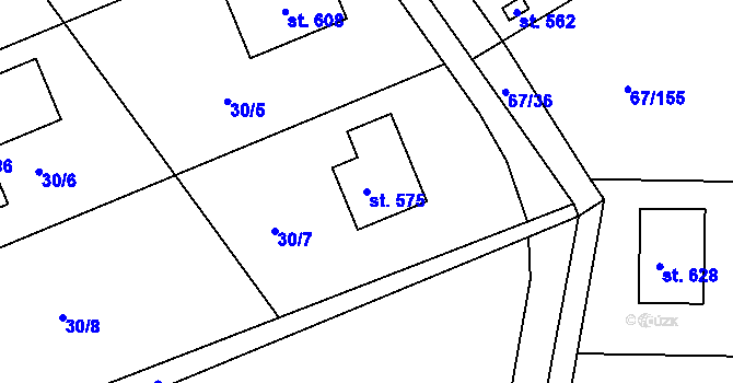 Parcela st. 575 v KÚ Čeperka, Katastrální mapa