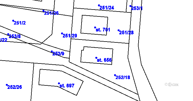 Parcela st. 251/44 v KÚ Čeperka, Katastrální mapa