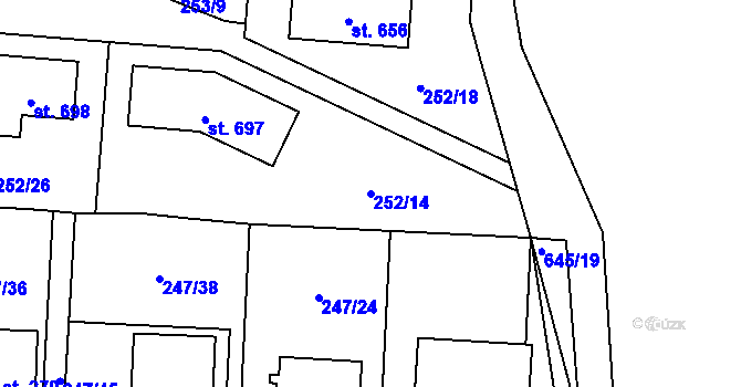 Parcela st. 252/14 v KÚ Čeperka, Katastrální mapa