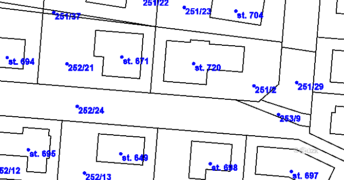 Parcela st. 252/22 v KÚ Čeperka, Katastrální mapa