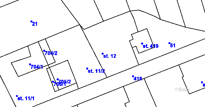 Parcela st. 12 v KÚ Čeperka, Katastrální mapa