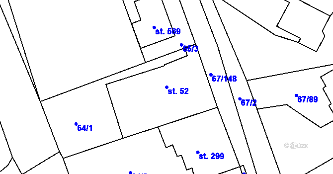 Parcela st. 52 v KÚ Čeperka, Katastrální mapa