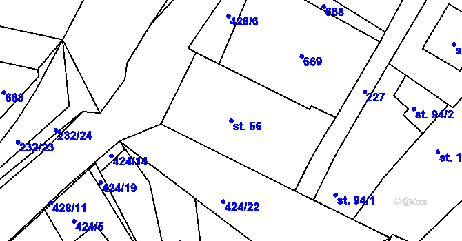 Parcela st. 56 v KÚ Čeperka, Katastrální mapa