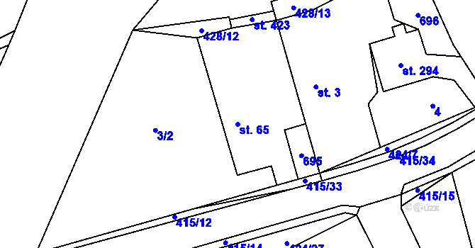 Parcela st. 65 v KÚ Čeperka, Katastrální mapa