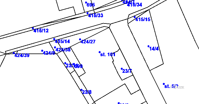 Parcela st. 101 v KÚ Čeperka, Katastrální mapa