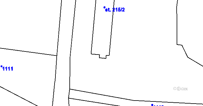 Parcela st. 215/5 v KÚ Čeperka, Katastrální mapa