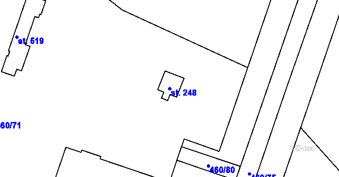 Parcela st. 248 v KÚ Čeperka, Katastrální mapa