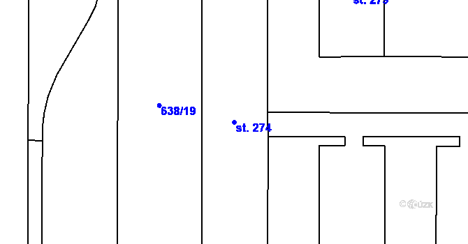 Parcela st. 274 v KÚ Čeperka, Katastrální mapa