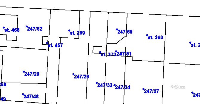 Parcela st. 373 v KÚ Čeperka, Katastrální mapa