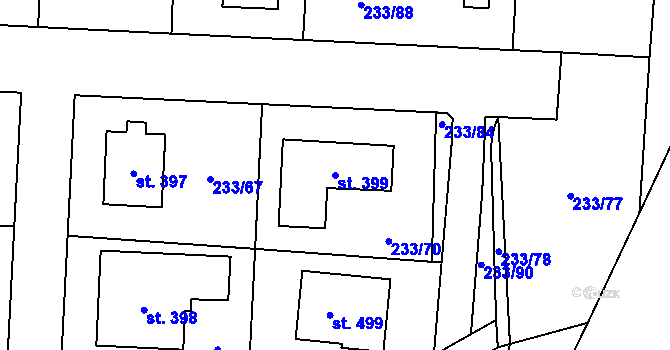 Parcela st. 399 v KÚ Čeperka, Katastrální mapa