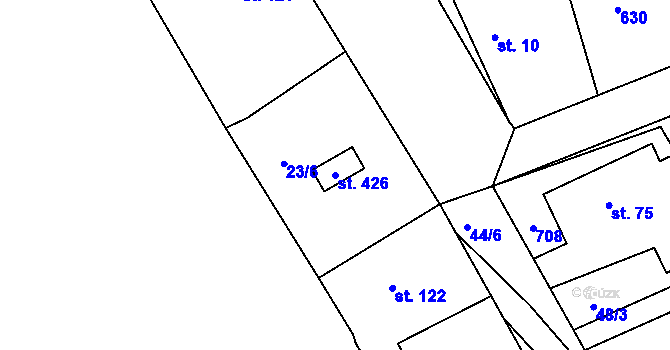 Parcela st. 426 v KÚ Čeperka, Katastrální mapa