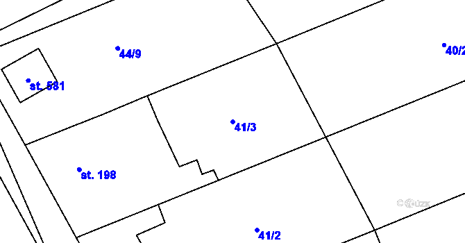 Parcela st. 41/3 v KÚ Čeperka, Katastrální mapa