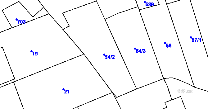 Parcela st. 54/2 v KÚ Čeperka, Katastrální mapa