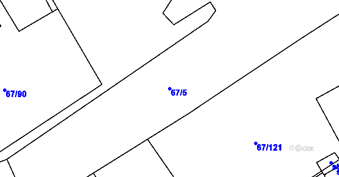 Parcela st. 67/5 v KÚ Čeperka, Katastrální mapa