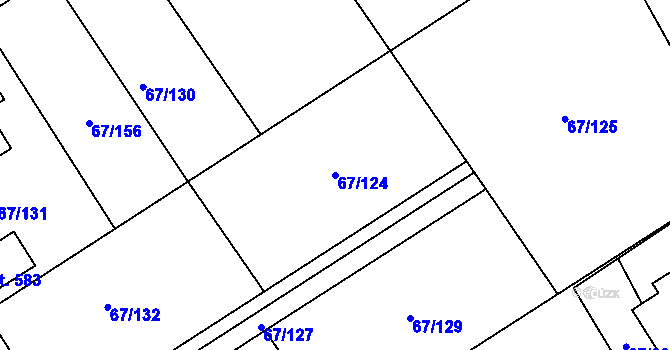 Parcela st. 67/124 v KÚ Čeperka, Katastrální mapa