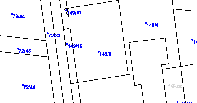 Parcela st. 149/8 v KÚ Čeperka, Katastrální mapa