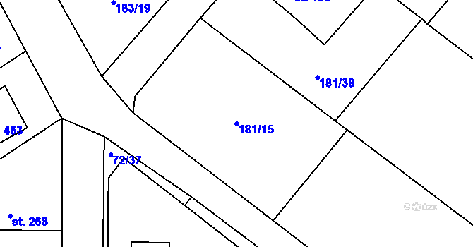 Parcela st. 181/15 v KÚ Čeperka, Katastrální mapa