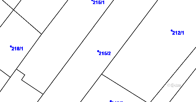 Parcela st. 215/2 v KÚ Čeperka, Katastrální mapa