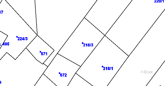 Parcela st. 218/3 v KÚ Čeperka, Katastrální mapa