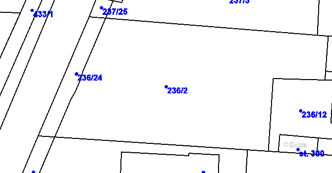 Parcela st. 236/2 v KÚ Čeperka, Katastrální mapa