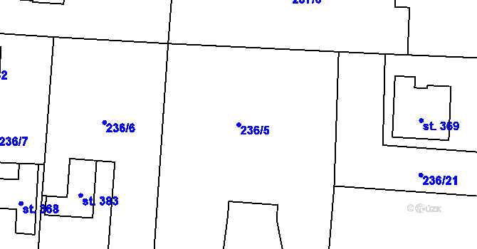 Parcela st. 236/5 v KÚ Čeperka, Katastrální mapa