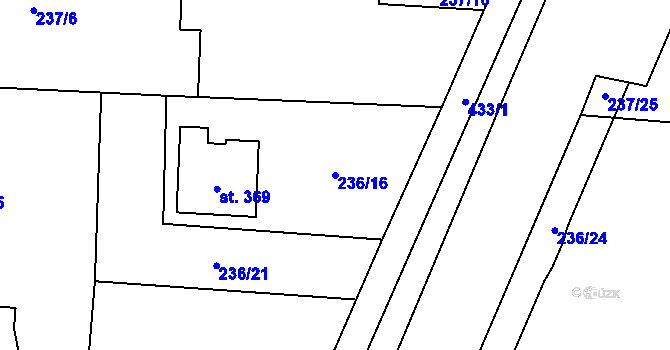 Parcela st. 236/16 v KÚ Čeperka, Katastrální mapa