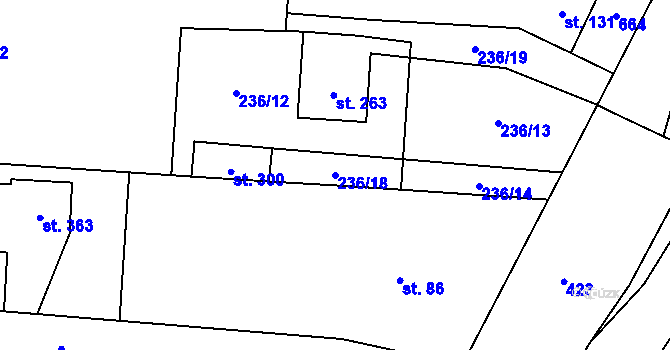 Parcela st. 236/18 v KÚ Čeperka, Katastrální mapa