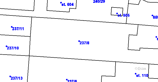Parcela st. 237/8 v KÚ Čeperka, Katastrální mapa