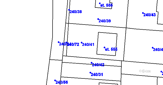 Parcela st. 240/41 v KÚ Čeperka, Katastrální mapa