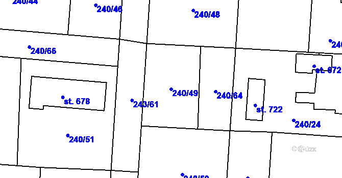 Parcela st. 240/49 v KÚ Čeperka, Katastrální mapa