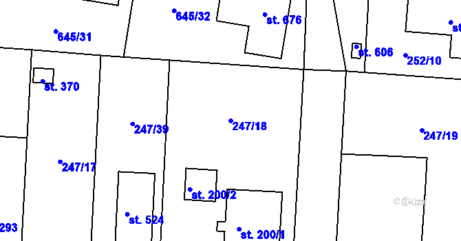 Parcela st. 247/18 v KÚ Čeperka, Katastrální mapa